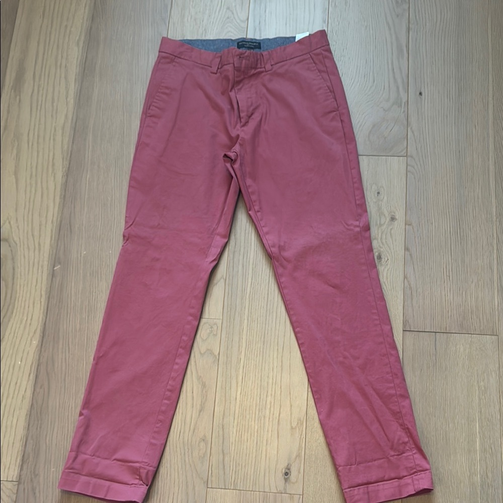 Banana Republic Red Aiden Chinos Flat Front Cotton Blend